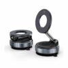 Magnetic phone mount for car dashboard, flexible design for easy adjustability and secure fastening.