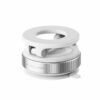 Compact white spice grinder with adjustable grinding levels for kitchen use.