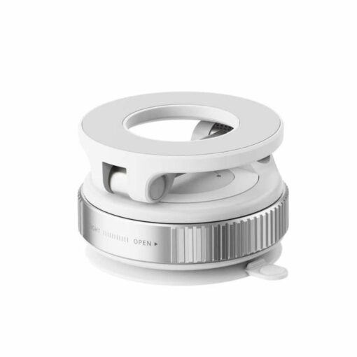 Compact white spice grinder with adjustable grinding levels for kitchen use.