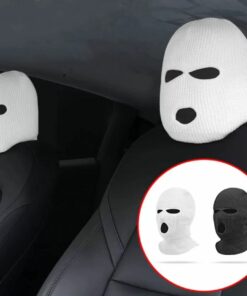 2PCS Knit Ski Mask Headrest Covers – Funny Car Seat Protector Decor