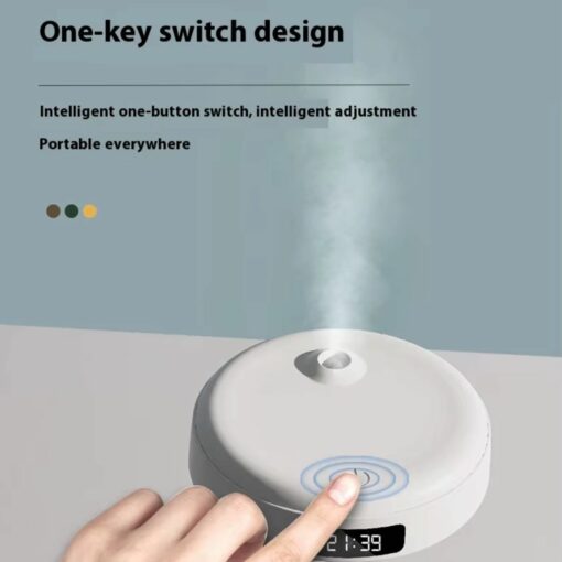 Anti-Gravity Water Drop Humidifier with one-key switch for convenient aromatherapy. Compact design for easy use anywhere.
