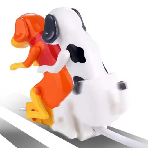 Fun dog-shaped cable holder clips for organizing desk wires efficiently.