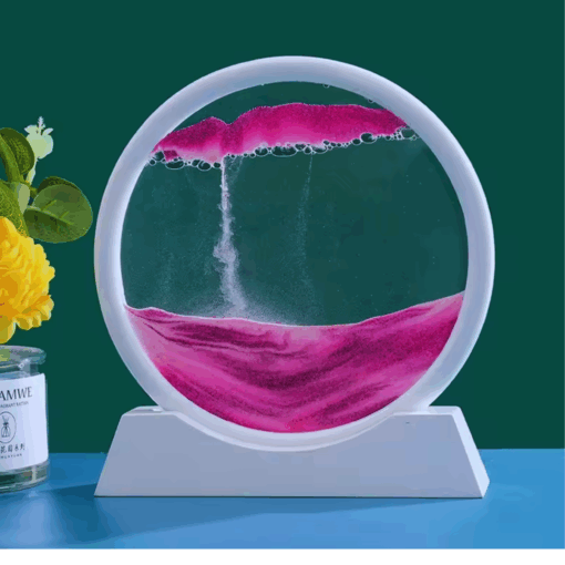 3D Moving Sand Art Decor – Round Quicksand Hourglass Ornament
