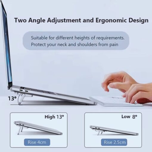 Adjustable Laptop Cooling Stand – Portable Foldable Riser for MacBook