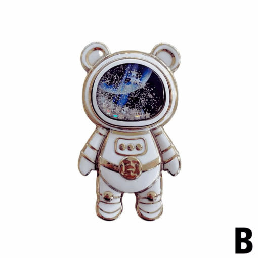 Astronaut Bear Phone Stand Bracket – Quicksand Glitter Holder Sticker