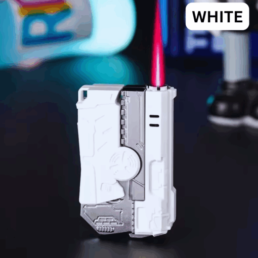 Gun-Shaped Butane Torch Lighter with Gyro Wheel – Pink Flame, Windproof