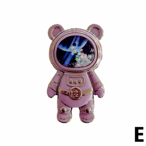 Astronaut Bear Phone Stand Bracket – Quicksand Glitter Holder Sticker