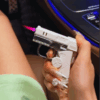 Gun-Shaped Butane Torch Lighter with Gyro Wheel – Pink Flame, Windproof