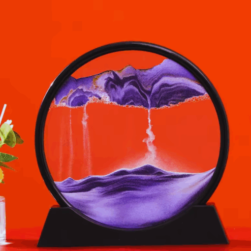 3D Moving Sand Art Decor – Round Quicksand Hourglass Ornament