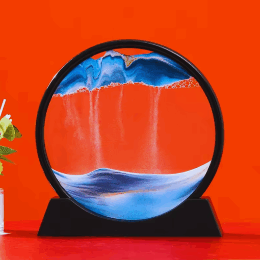 3D Moving Sand Art Decor – Round Quicksand Hourglass Ornament