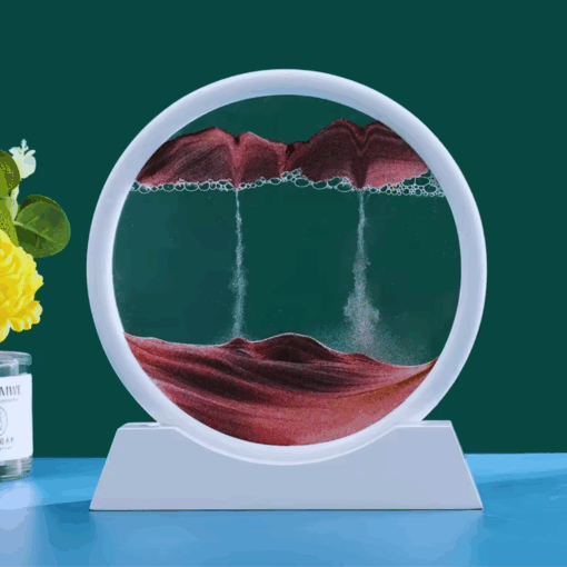 3D Moving Sand Art Decor – Round Quicksand Hourglass Ornament