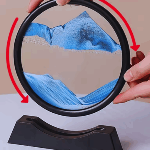 3D Moving Sand Art Decor – Round Quicksand Hourglass Ornament