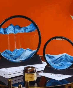 3D Moving Sand Art Decor – Round Quicksand Hourglass Ornament