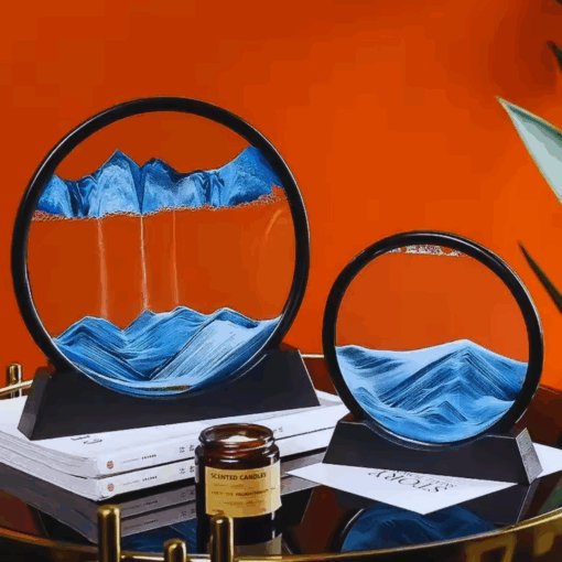 3D Moving Sand Art Decor – Round Quicksand Hourglass Ornament
