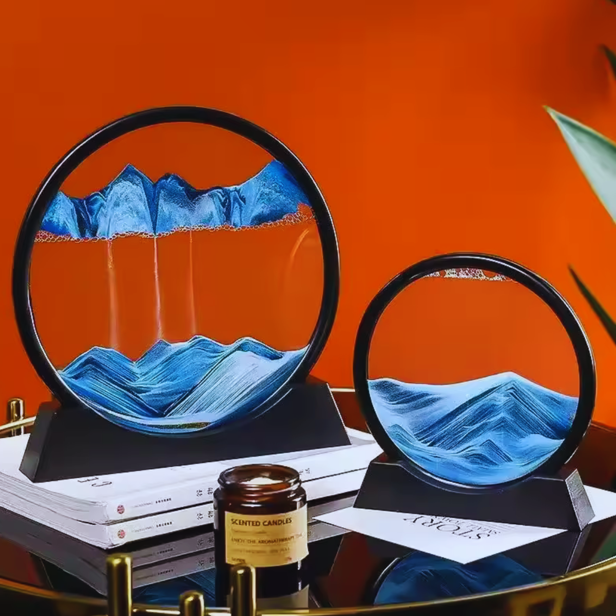 3D Moving Sand Art Decor – Round Quicksand Hourglass Ornament