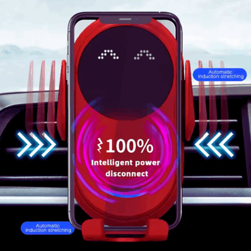 Smart Qi Wireless Car Charger Mount – Auto-Clamp, Fast Charging Holder