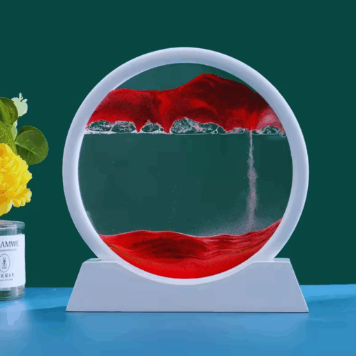 3D Moving Sand Art Decor – Round Quicksand Hourglass Ornament
