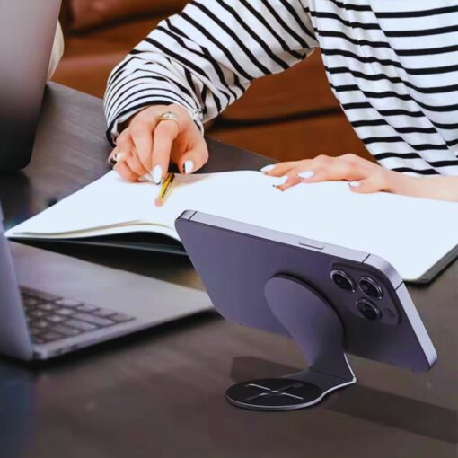 MagSafe Laptop Side Mount Phone Holder – Magnetic Desktop & Car Stand