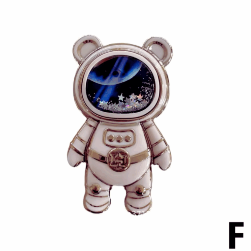 Astronaut Bear Phone Stand Bracket – Quicksand Glitter Holder Sticker