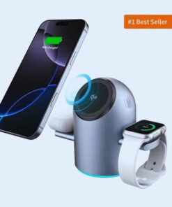 Qi2 15W 3-in-1 Magnetic Wireless Charger for iPhone & Apple Watch