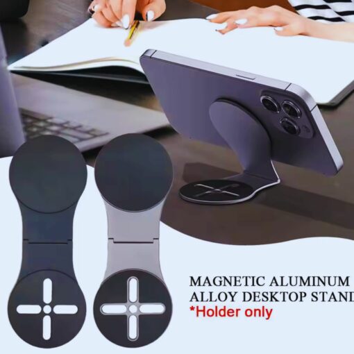 MagSafe Laptop Side Mount Phone Holder – Magnetic Desktop & Car Stand