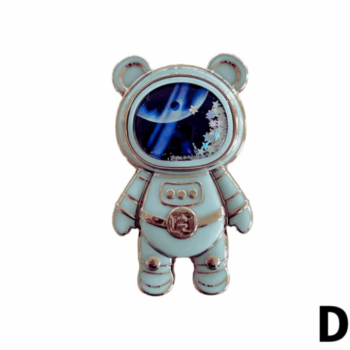 Astronaut Bear Phone Stand Bracket – Quicksand Glitter Holder Sticker