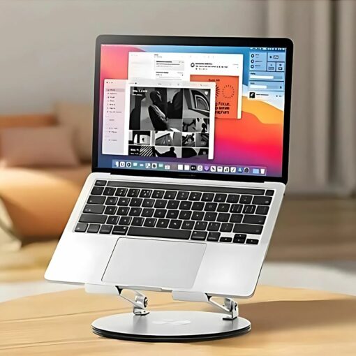 360° Rotating Aluminum Laptop Stand for 9.7–17.3 Notebooks & Tablets