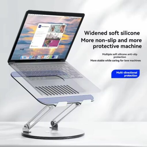 360° Rotating Aluminum Laptop Stand for 9.7–17.3 Notebooks & Tablets