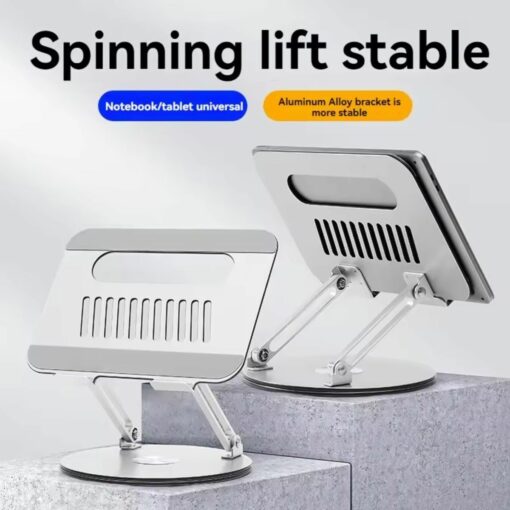 360° Rotating Aluminum Laptop Stand for 9.7–17.3 Notebooks & Tablets
