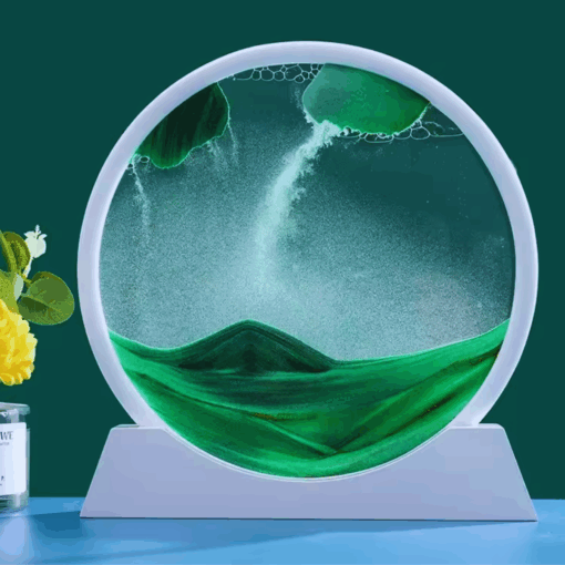3D Moving Sand Art Decor – Round Quicksand Hourglass Ornament