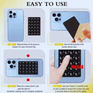 Silicone Suction Phone Mount Pad – Anti-Slip Wall & Case Holder