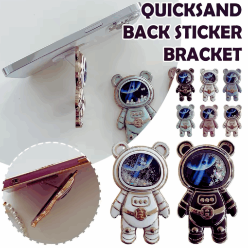 Astronaut Bear Phone Stand Bracket – Quicksand Glitter Holder Sticker
