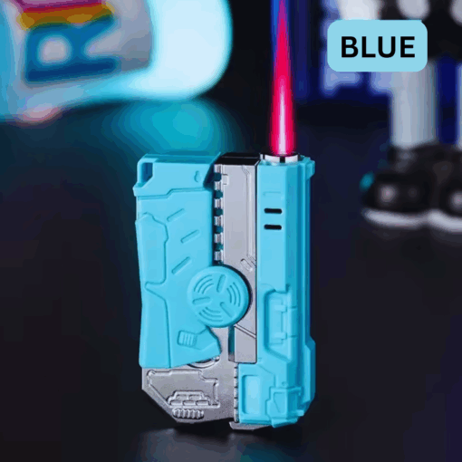 Gun-Shaped Butane Torch Lighter with Gyro Wheel – Pink Flame, Windproof