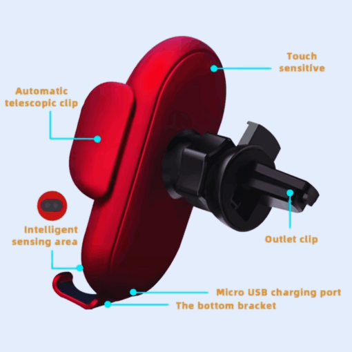 Smart Qi Wireless Car Charger Mount – Auto-Clamp, Fast Charging Holder