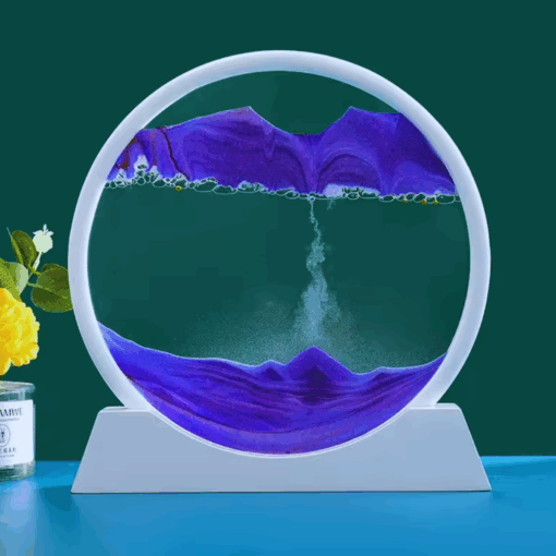 3D Moving Sand Art Decor – Round Quicksand Hourglass Ornament