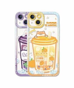 Puppy & Cat Sweet Summer Bubble Drink Phone Case