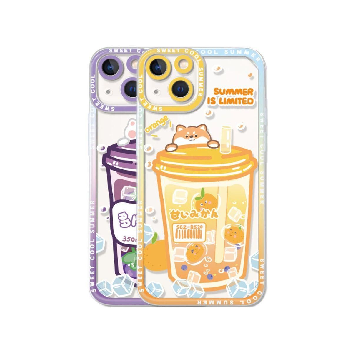 Puppy & Cat Sweet Summer Bubble Drink Phone Case