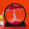 3D Moving Sand Art Decor – Round Quicksand Hourglass Ornament