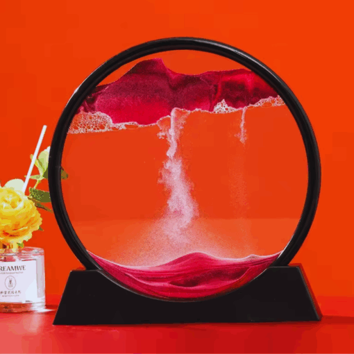 3D Moving Sand Art Decor – Round Quicksand Hourglass Ornament