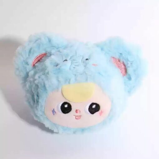 Adorable Baby Three Furry Wallet – Cartoon Anime Keychain Coin Purse