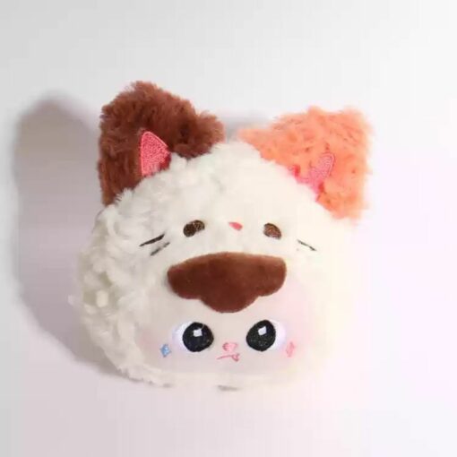 Adorable Baby Three Furry Wallet – Cartoon Anime Keychain Coin Purse