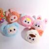 Adorable Baby Three Furry Wallet – Cartoon Anime Keychain Coin Purse