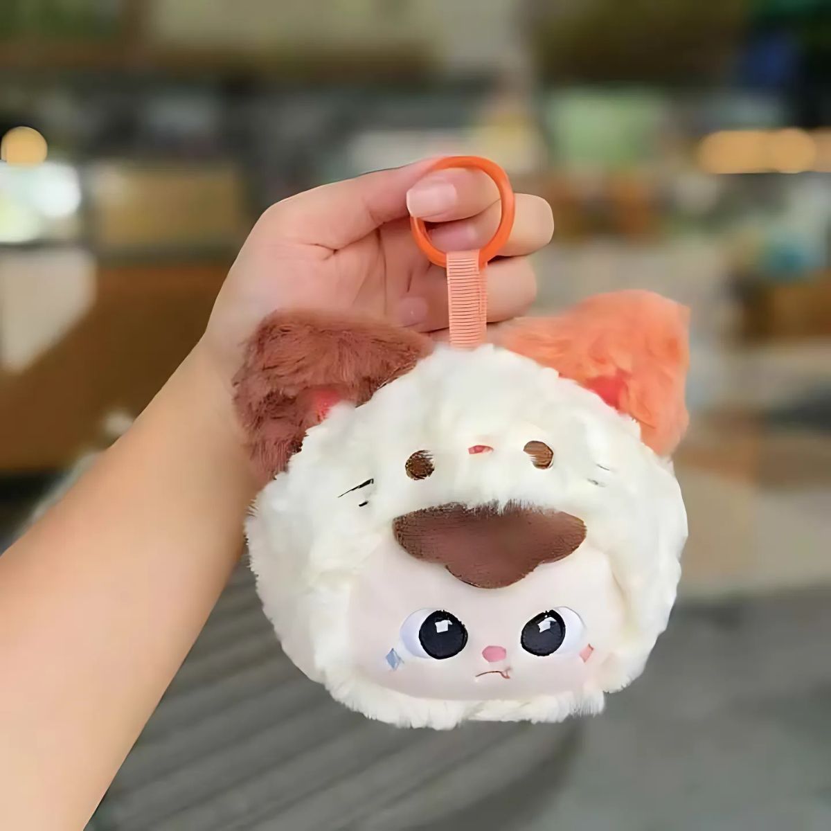 Adorable Baby Three Furry Wallet – Cartoon Anime Keychain Coin Purse