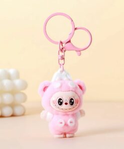 Adorable Fuzzy Monster Keychain – Cute Cartoon Design, Clip-On Clasp, Perfect for Daily Use, Ideal Gift for Friends and Family