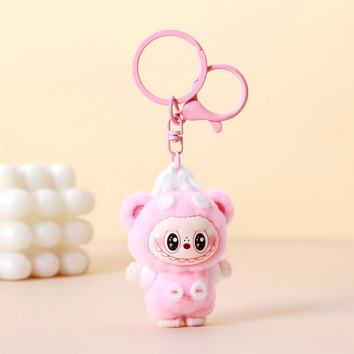 Adorable Fuzzy Monster Keychain – Cute Cartoon Design, Clip-On Clasp, Perfect for Daily Use, Ideal Gift for Friends and Family