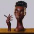 Black Lady Smoker Resin Sculpture – Elegant African Woman Incense Burner