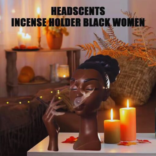 Black Lady Smoker Resin Sculpture – Elegant African Woman Incense Burner