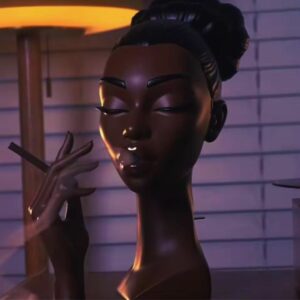 Black Lady Smoker Resin Sculpture – Elegant African Woman Incense Burner