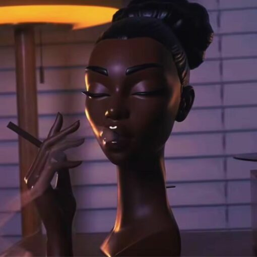 Black Lady Smoker Resin Sculpture – Elegant African Woman Incense Burner