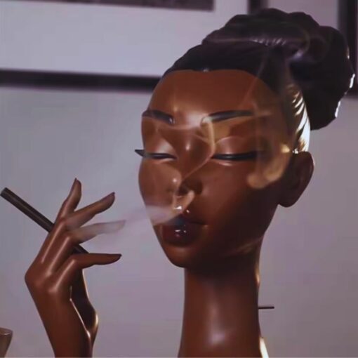Black Lady Smoker Resin Sculpture – Elegant African Woman Incense Burner
